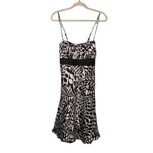 SPEECHLESS Juniors Sz 9 Black White Leaf Print Dress A-Line Knee Length Straps